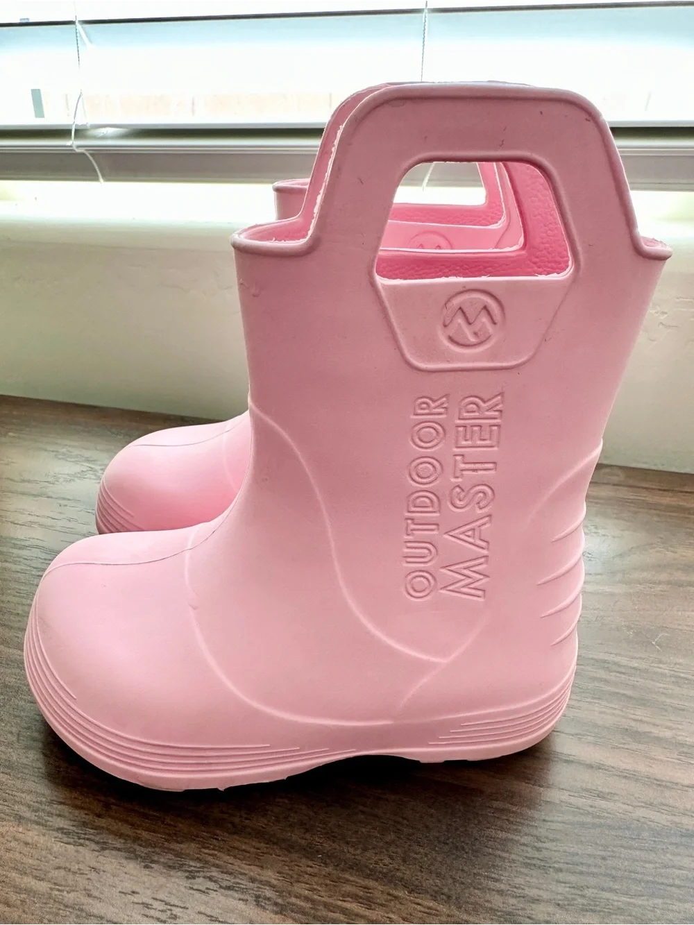 Outdoor Master Rain Boots Pull On Handles Toddler Size 8 Ballet Pink
